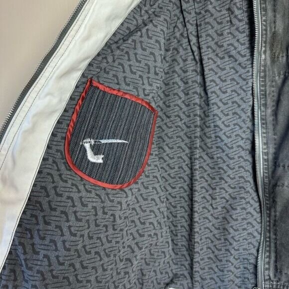 SALE! Men’s Gray Hugo Boss Distressed Zip-Up Jacket Size 40 EUC - Picture 5 of 8